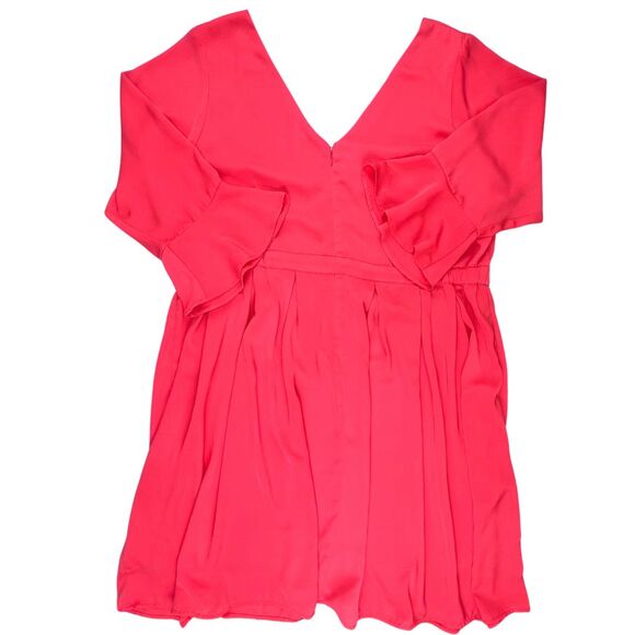 Eloquii Cocktail Dress 26 Pink Flared Sleeves Flowy Adjustable Neckline Dress - Picture 6 of 14